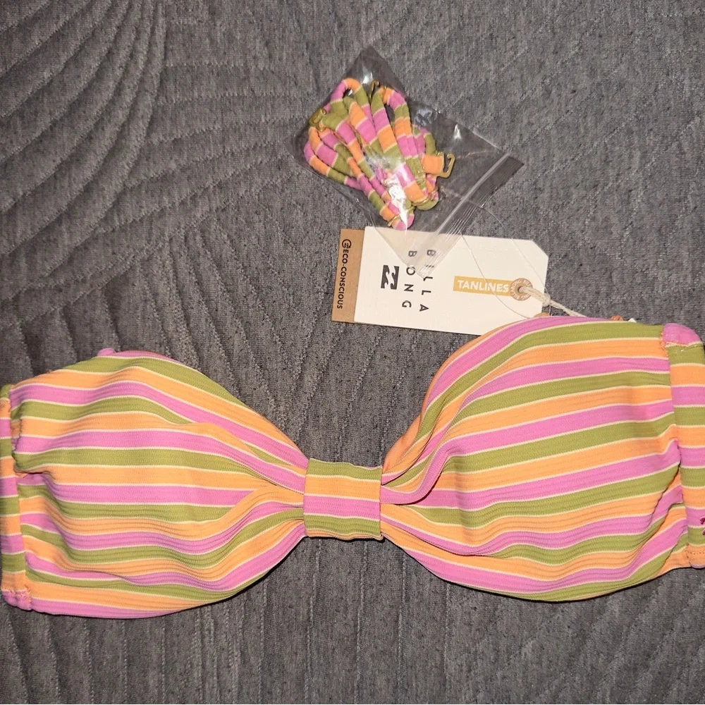 BillaBong Hightide Tanlines Betty Bandeu Bikini top Multi XL